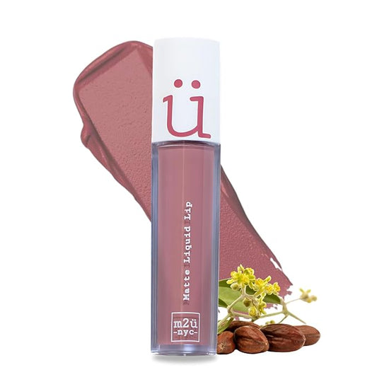 M2U NYC Purple Matte Liquid Lipstick – Long Lasting High Impact Color with Up to 17H Wear – Matte Lipstick for Women – No Budge, Lightweight Creamy Vegan Formula Infused with Jojoba Oil (Fun)