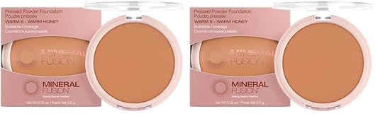 Mineral Fusion Pressed Powder Foundation, Warm 6, 0.32 Ounce (Pack of 2)