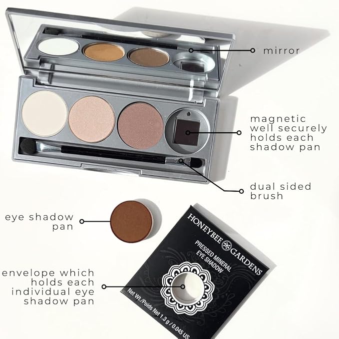 Honeybee Gardens 'Skinny Dip II' Refillable Eye Shadow Palette : Natural Ingredients : Gluten Free : Vegan : Paraben Free