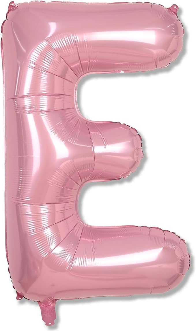 40 Inch Pearl Pink Large Letter Balloons A - Z, Self Inflating Pastel Pink Foil letter E Balloon for Girls, Big Light Pink Alphabet E Balloon for Women Birthday Party Anniversary Supplies Decorations