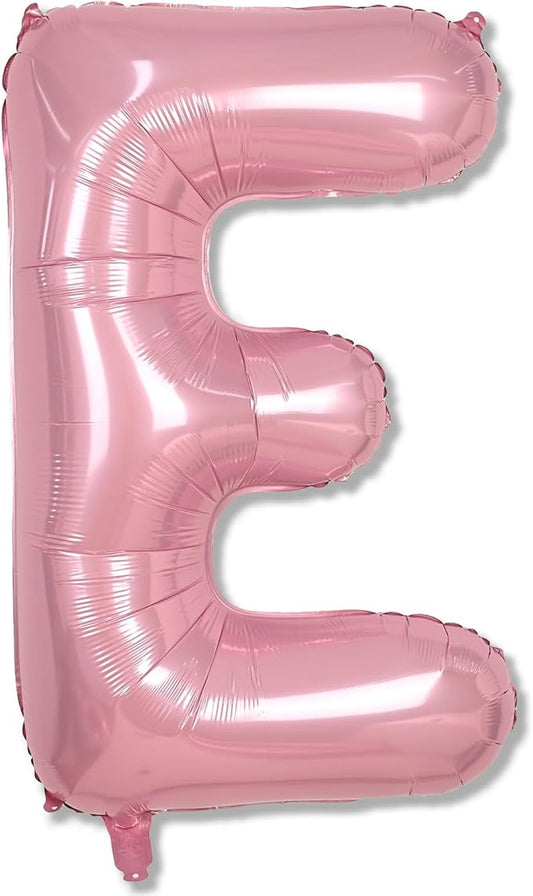 40 Inch Pearl Pink Large Letter Balloons A - Z, Self Inflating Pastel Pink Foil letter E Balloon for Girls, Big Light Pink Alphabet E Balloon for Women Birthday Party Anniversary Supplies Decorations