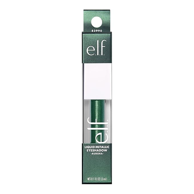 e.l.f. Liquid Metallic Eyeshadow, Quick-Drying, Long-Lasting, Gel-Based Formula For One-Swipe Pigmented Coverage, Vegan & Cruelty-Free, Aurora