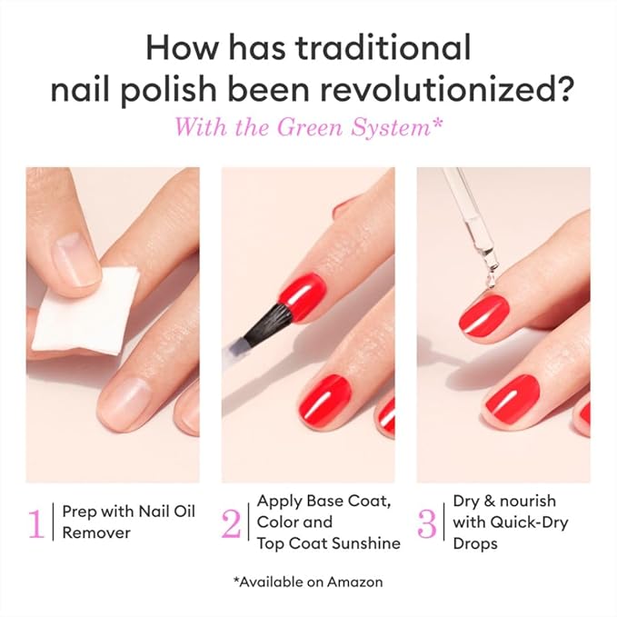 Manucurist Green Nail Polish Pop - Pink Pastel - Natural Classic 9-Free, Plant-Based and Vegan - Manicure - Made in France - 0.5 fl oz