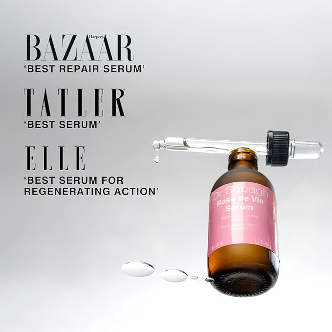 Dr Sebagh Rose de Vie Serum - 1.7 fl oz | Award-Winning Nourishing Anti-Aging Formula | Use with Dry, Mature, or Sensitive Skin | Designed to Soothe Redness & Irritation | Regenerating & Invigorating