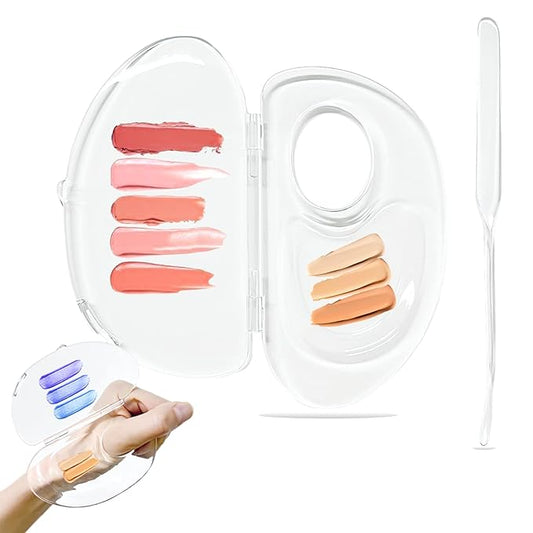 Upgraded Foundation Palette, Makupup Mixing Tray with Spatula for Makeup Artists and Beginners
