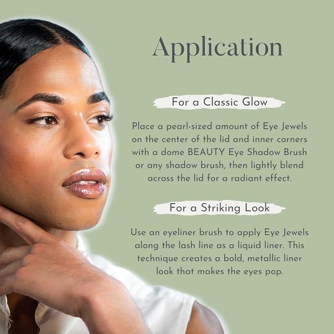 dome BEAUTY Eye Jewels 24-Hour Eye Shadow Vegan, Cruelty-Free Long-Lasting Cream Eyeshadow, Radiant Finish Eye Makeup for All Skin Tones, Easy-to-Blend, Smudge-Proof, 24k Gold .15 fl oz