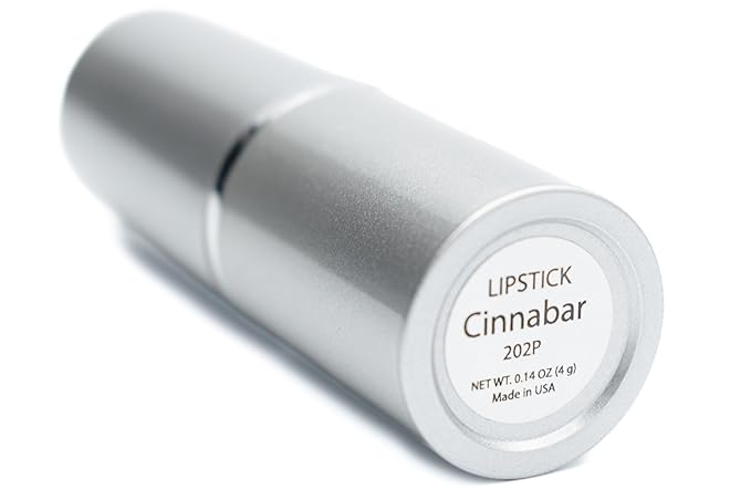 Cinnabar Deep Red Cinnamon Brown Pearl Creamy Shine Metallic Lipstick Color Moisturizing Paraben Free, No Animal Testing & Cruelty Free Lip Makeup Color