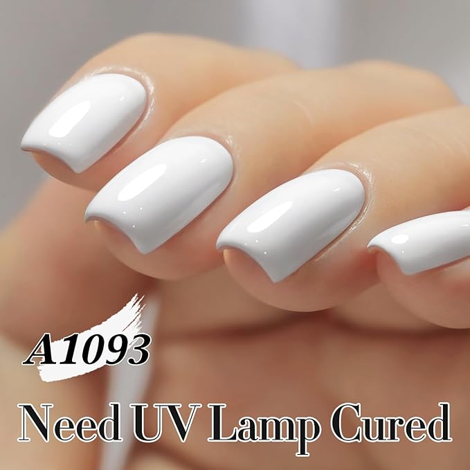 Double Rhythm 15ML Gel Nail Polish Pure Sheer Same Color Same Bottle Soak Off Gel Polish Art Manicure Salon DIY at Home for Women (White-A1093)