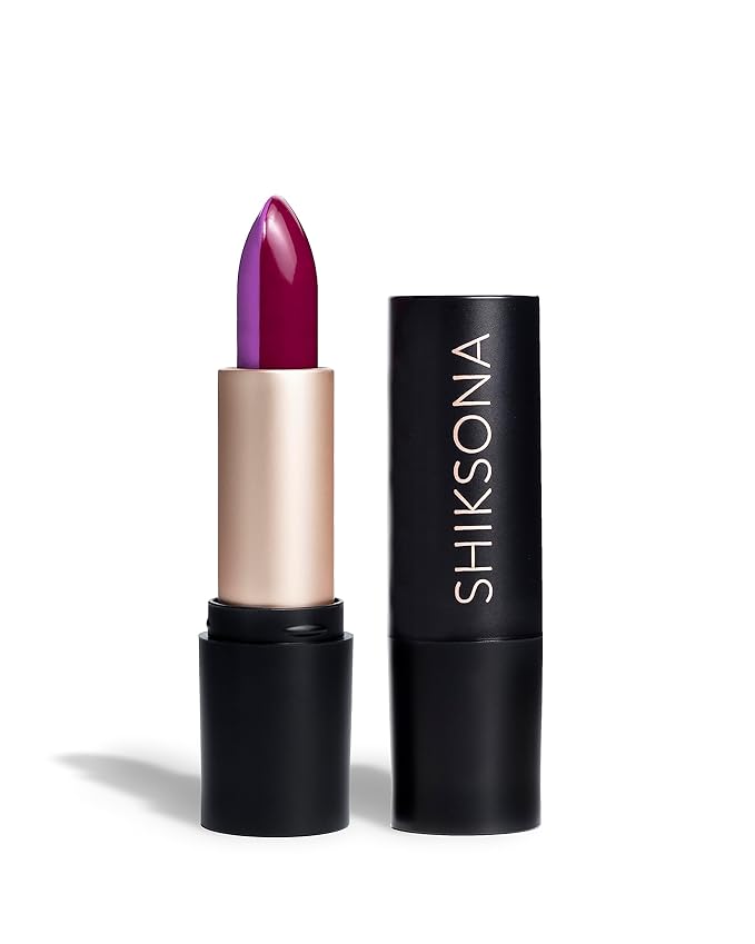 ShikSona Full Coverage Split Bullet Matte Lipstick | Vegan | Gluten, Paraben and Cruelty Free, Creamy Lipstick in a Vibrant Purple/Vibrant Plum Matte combo (All or Nothing)
