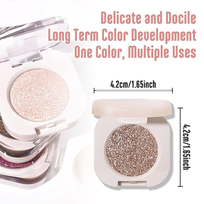 Glitter Eyeshadow Palette,Shimmer Smoky Brown Eyeshadow Makeup,Smokyd Shiny Pressed Powder,Single Vegan Eyeshadow,Highly Pigmented Natural Eyeshadow Palette,Monochrome Long Lasting Glitter Eye Make 10