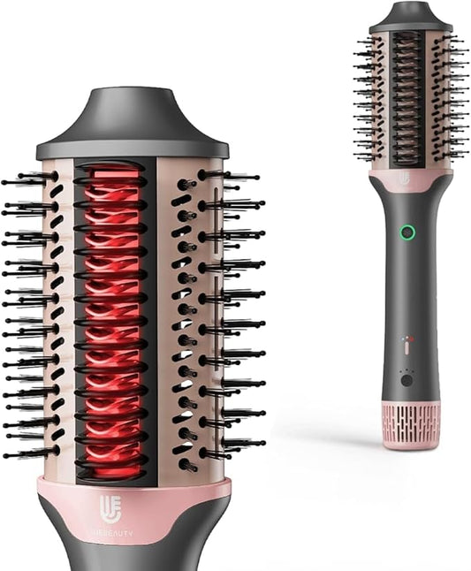 Blow Dryer Brush Hair Straightener: High Speed Hot Air Styler 110,000 RPM for Fast Drying Straightening Volumizing, One Step Volumizer with PTC Smoothing Comb Negative Ion for Silky Frizz-Free (Gold)