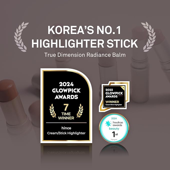 hince True Dimension Radiance Balm - Highlighter for Korean Glass Skin, Blush for Cheeks, Cream Blush, Contour Stick, Natural Glowy Look, Clean Makeup for Radiant Complexion, 10g (CLEAR, TP001)