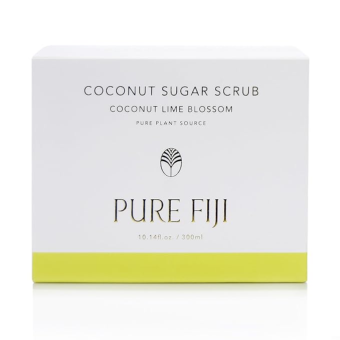 Pure Fiji Coconut Sugar Body Scrub, Coconut Lime Blossom (10.14 Oz/300ml)