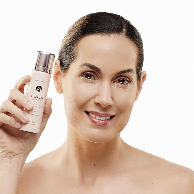 MagicMinerals AirBrush Foundation Set by Jerome Alexander - Complete 5pc Spray Makeup Set with Foundation, Primer, and Setting/Finishing Spray - for Smooth, Radiant Skin (Light)