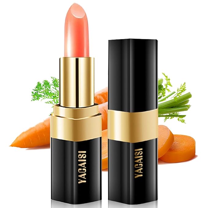 Carrot Color Changing Lipstick, Natural Moisturizing Lip Gloss Korean Lip Balm Long Lasting Lip Care Labiales Magicos Nutritious Magic Lipstick For Women