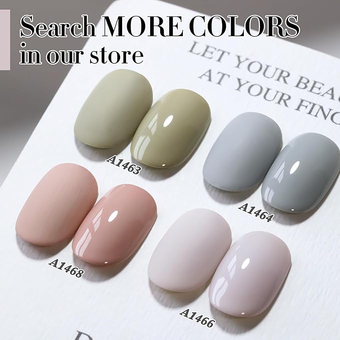 Double Rhythm 15ML Gel Nail Polish Pure Sheer Same Color Same Bottle Soak Off Gel Polish Art Manicure Salon DIY at Home for Women (Milky Gray-A1466)