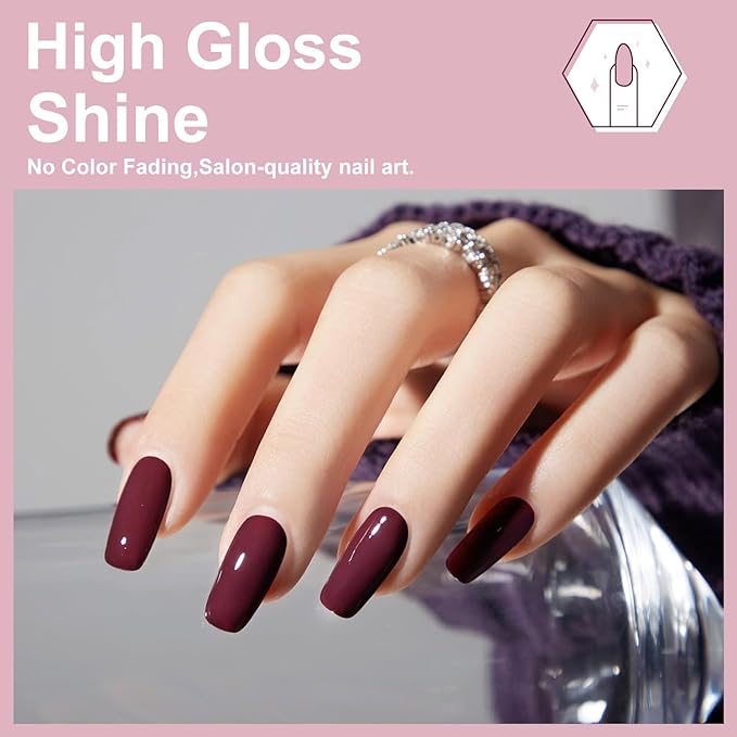 Major Dijit Quick Dry Nail Polish 12ml/0.41fl oz Wine Red Regular Nail Lacquer Fast Drying & Long Lasting Nail Polish Nail Art Effect for Nail Salon