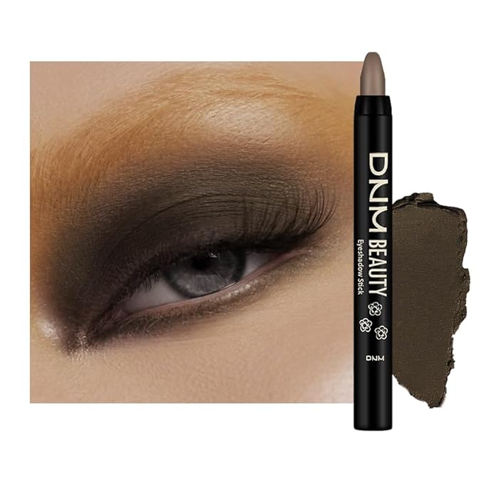 evpct Black Cocoa Matte Cream Eye Shadow Sticks Brightener Pencils for Women, Black Cocoa Silky Eyeshadow Applicator Stick Pen Waterproof, Blendable Crease-Proof Stick Eyeshadow Matte Eye Makeup 77