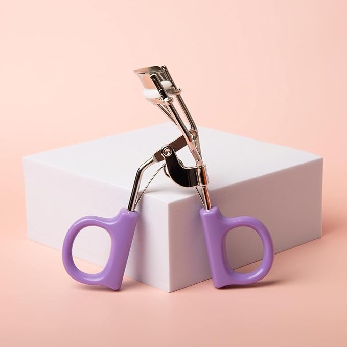 Eyelash Curler with Pads, Professional Eyelash Curler (Purple)