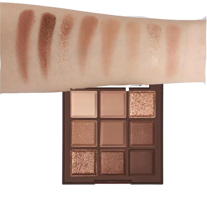 Neutral Brown Eye Shadow palette, Rose Gold Dark Brown Highly Pigmented Eyeshadow Palette,Matte Shimmer Nude Beige Eyeshadow Palette contour Makeup Long Lasting eyeshadow for woman