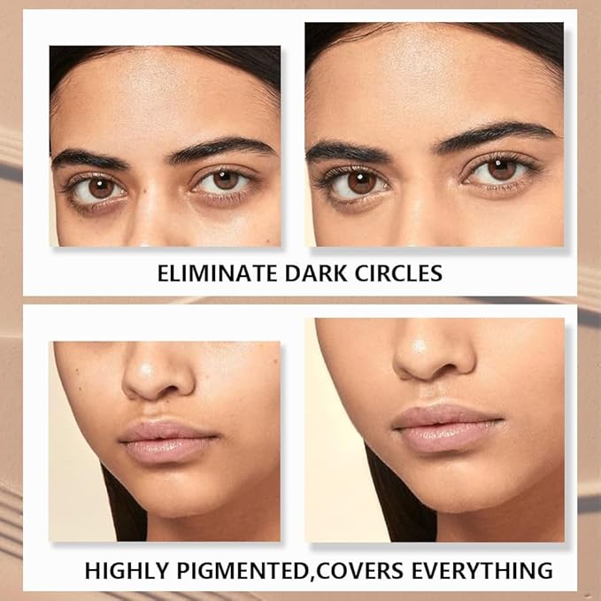 5 Colors Pot Concealer Full Coverage kit with Brush for Older Women, Under Eye Color Corrector Tri Color Concealer Palette for Dark Circles Mature Skin Makeup, Waterproof Foundation Color Corrector, 2