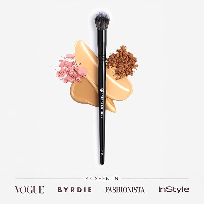 BK BEAUTY - NIKKI LA ROSE N14 PETITE PRECISION CONCEALER BRUSH - Multi-Tasking Tapered Makeup Brush for Under-Eye, Concealer, Powder, & Small Areas