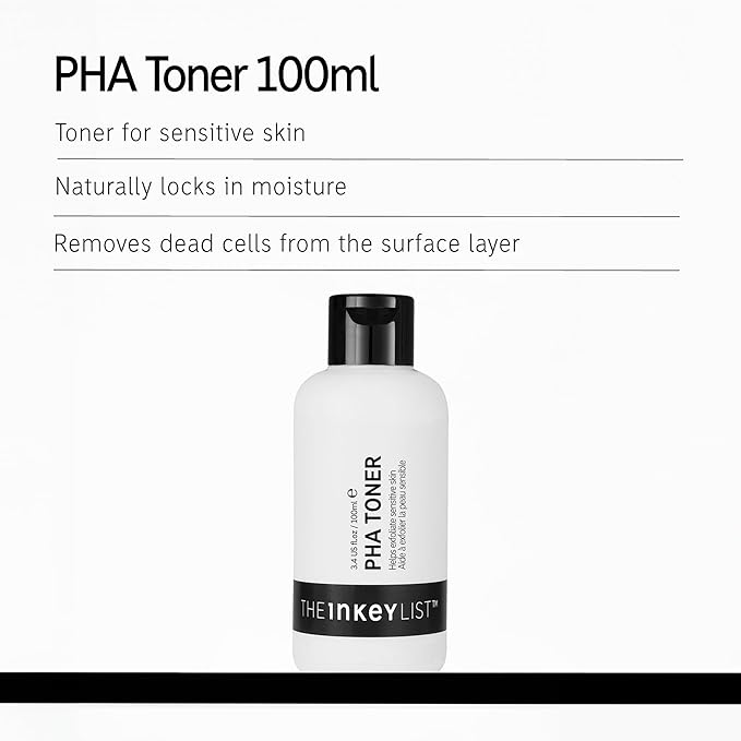 The Inkey List PHA Toner 100ml, Locks in Moisture, Improves Skin Texture, Fragrance Free, Suitable for All Skin Types