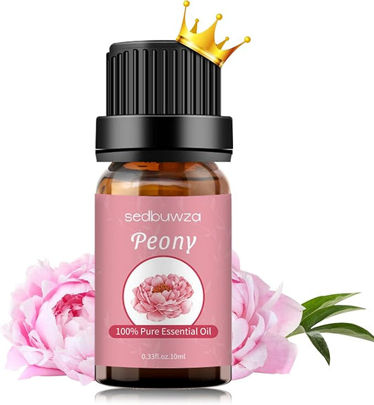 Sedbuwza Peony Essential Oil, Pure Organic Peony Fragrance Oil for Diffuser, Humidifier, Soap, Candle, Perfume