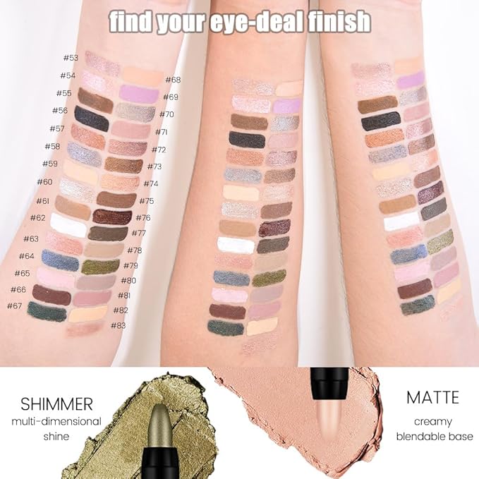 Kaely Cream Eye Shadow Sticks, Golden Rose Shimmer Eyeliner Pencil Eyeshadow Palette Makeup, Eye Highlighter Brightener Stick for Older Women Waterproof Pigmented, sombras para ojos, New-63