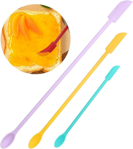 Makeup Spatula Tool for Cosmetics Beauty Kitchen Jar Mini Tiny Set Thin Blade -Reusable Long Beauty Small Spatula to Get Lotion Bottle Spatula