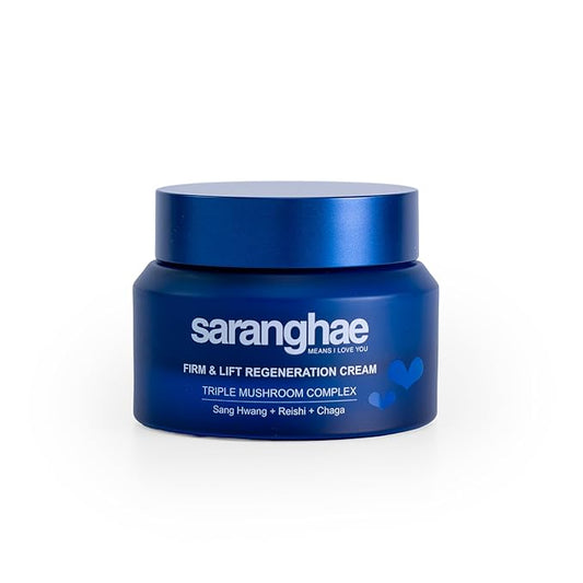 Saranghae Hydrating Moisturizer Face Cream for Soft, Smooth Skin, Face Moisturizer for Dry Skin, with Triple Mushroom Complex: Reishi + Chaga + Sang Hwang along with Hyaluronic Acid - 2.02 oz