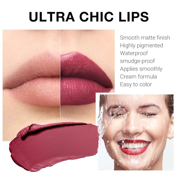 evpct Maroon Wine Red Matte Creamy Lipstick for Women, Long Lasting Waterproof Velvet Lipstick, Lip Stick Crayon Buildable Blendable Creamy Color, Longwear Lip Makeup Cruelty-free 24 hours original 03