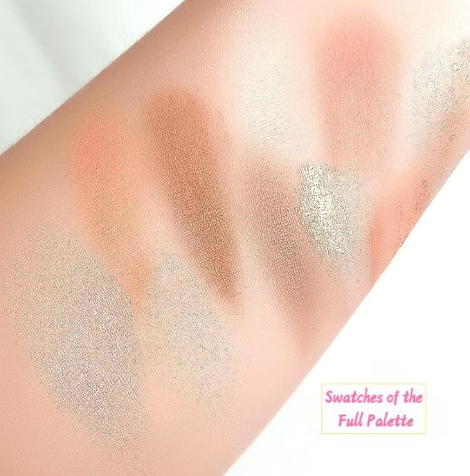 Embossed Angel Eyeshadow Palette - 10 Multi-Use Shades for Eyes, Cheeks & Glow（Embossed Angel Eyeshadow Palette + Eyeline Brush）