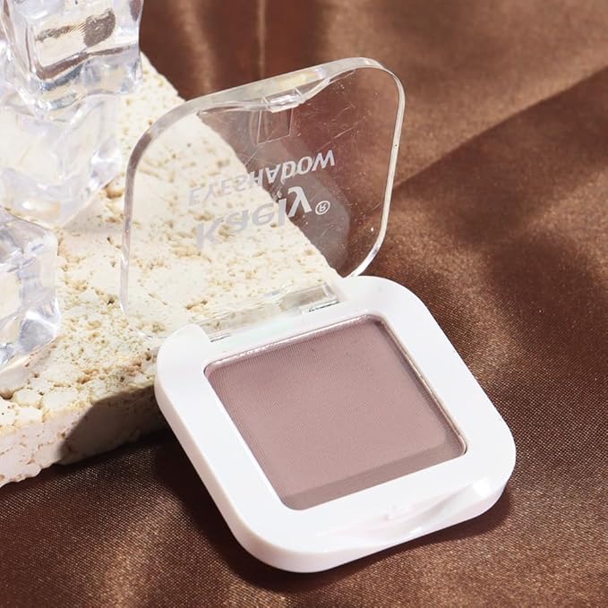 Matte Single Eye Shadow Palette Makeup, Matte Mauve Taupe Monochrome Eyeshadow For Old Women, Mini Single Pressed Pigmented Waterproof Sombras Para Ojos,Vegan, Talc, Paraben&Cruelty Free, 05