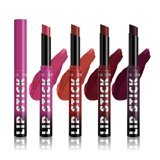 COOL STORY Matte Lipstick Lightweight Blurring Formula with High Impact Pigment, Long-lasting, 0.07 oz (4 color SET-B)