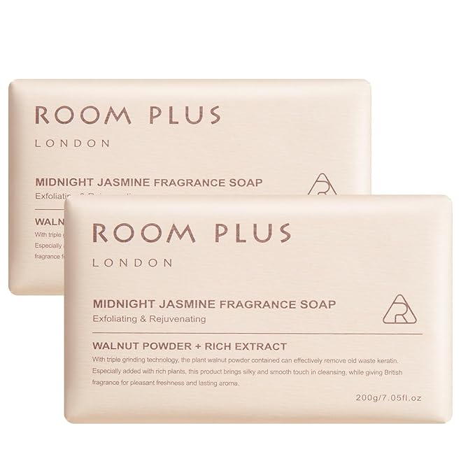 YESUN Fragrance Bar Soap, Big Brick of Bath Soap,Made with Organic Oils, 3-pack,1.3lb,Natural Soap Bar,Moisturizing clean, Floral Scent,Walnut Powder Exfoliates ROOMPLUS (Jasmine)