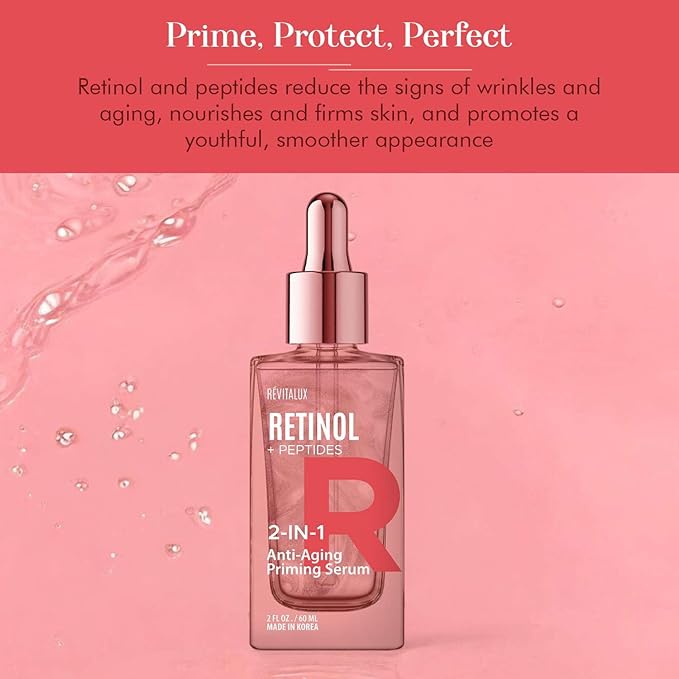 Retinol & Peptides 2-in-1 Serum - Anti-Aging, Smooths Fine Lines, Wrinkle Treatment, Hydrating, Dermatologist Tested, Cruelty-Free Korean Skin Care for All Skin Types - 2 Fl. Oz