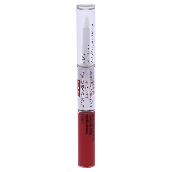 PUPA Milano Made To Last Lip Duo - Smudge-Proof Lip Color And Gloss - Highly Pigmented Shades - One Swipe Color Payoff - Gives Unrivaled Glassy Effect - Long Lasting - 018 Imperial Red - 0.13 Oz