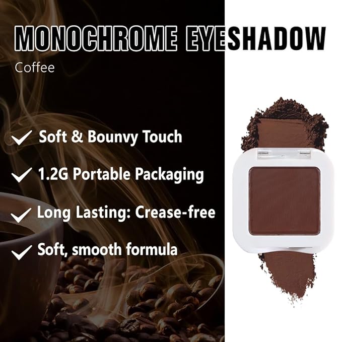Matte Singe Eye Shadow Palette Makeup, Matte Brown Monochrome Eyeshadow For Old Women, Mini Pressed Monochrome Pigmented Waterproof Sombras Para Ojos, Vegan, Talc, Paraben & Cruelty Free, 09
