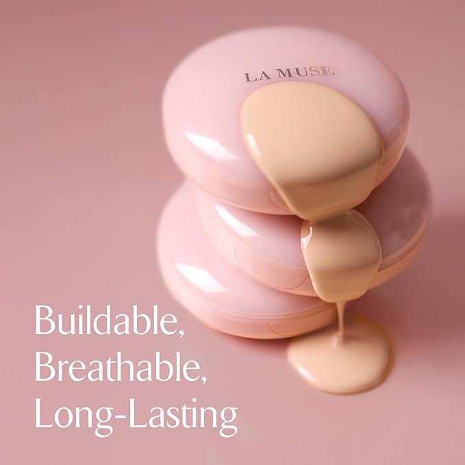 LA MUSE Korean Glow Cushion Foundation(Refill) with PDRN | Shade No.22 Neutral Beige for Medium Skin | 65% Hyaluronic Acid Hydration | Natural Radiant, Lightweight Coverage | Light to Medium Finish