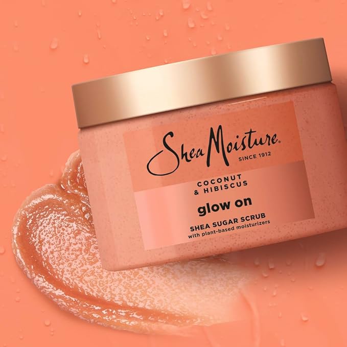 SheaMoisture Shea Sugar Body Scrub For Glowing Radiance Coconut Hibiscus Glowing Radiance Body Scrub With 24h Shea Moisture Nutrients 12 oz
