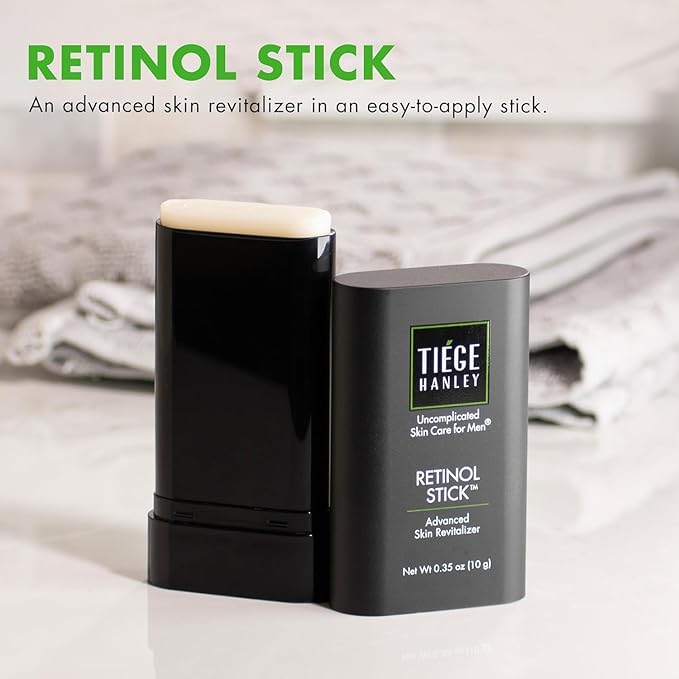 Tiege Hanley Retinol Stick for Men - Anti-Aging Retinol Stick with Hyaluronic Acid & Niacinamide for Fine Lines, Dark Circles, & Wrinkles - Firms Skin & Improves Collagen Production