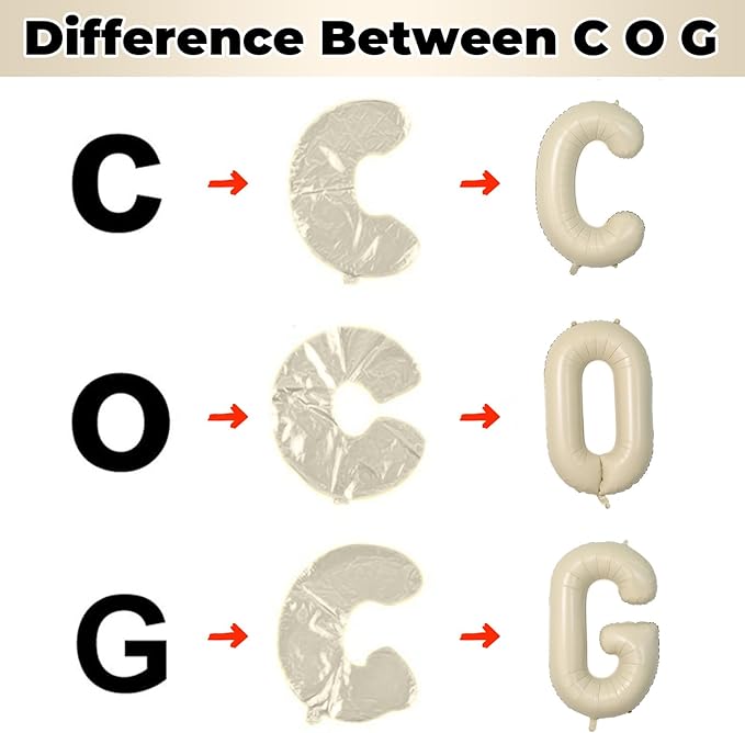 40 Inch Custom Letter Balloons, Giant Alphabet W Foil Name Ballon Cream White, Mylar Self Inflating Balloon Beige Letters W Decor, Helium Letter Customize Balloons for Women Birthday Party Decoration