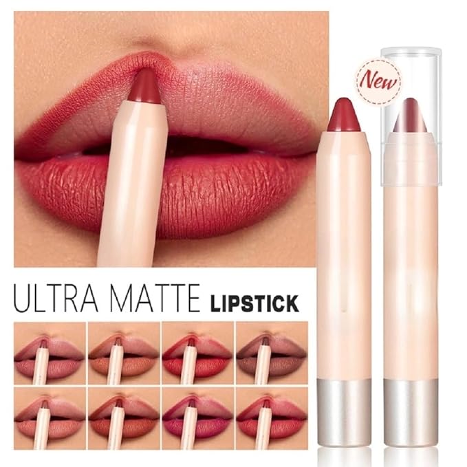 Waterproof Matte Lipstick with Lip Liner, Non-Stick Cup, Hook Pencil (6)