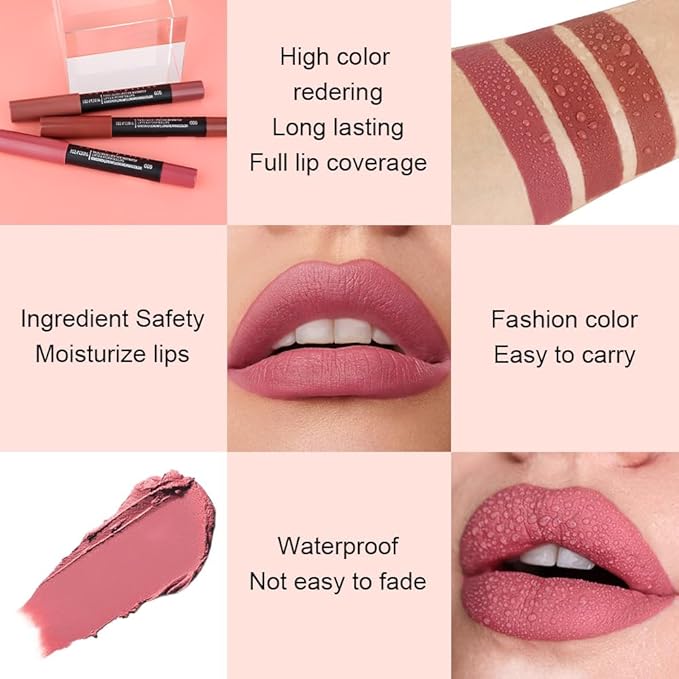 BINGBRUSH Smooth Longwear Lipstick Pack Set, Matte Color Stick Ultimate Lip Crayon for Makeup Collection - Waterproof Velvet Lipgloss Lip Stain (09#)