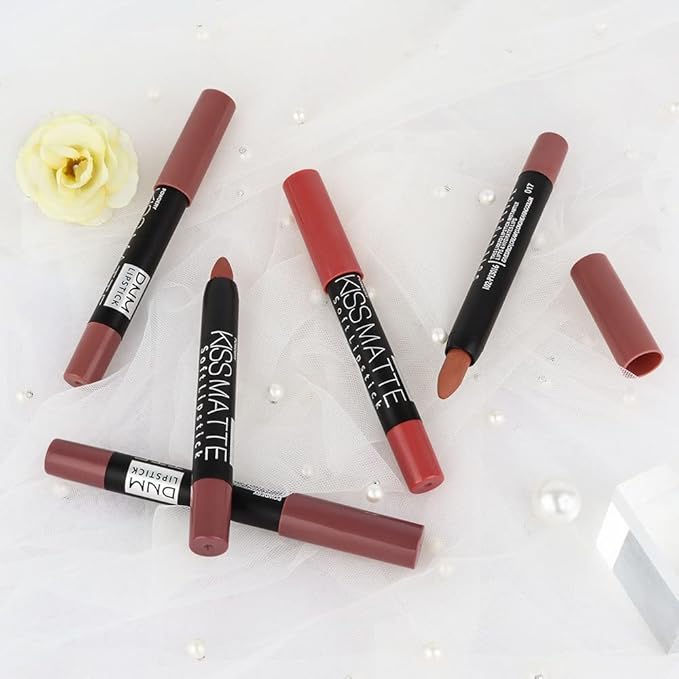 BINGBRUSH 3 Colors Longwear Lipstick Pack Set, Matte Color Stick Ultimate Lip Crayon for Makeup Collection - Nourishing Waterproof Velvet Lipgloss Lip Stain (08# 17# 19#)