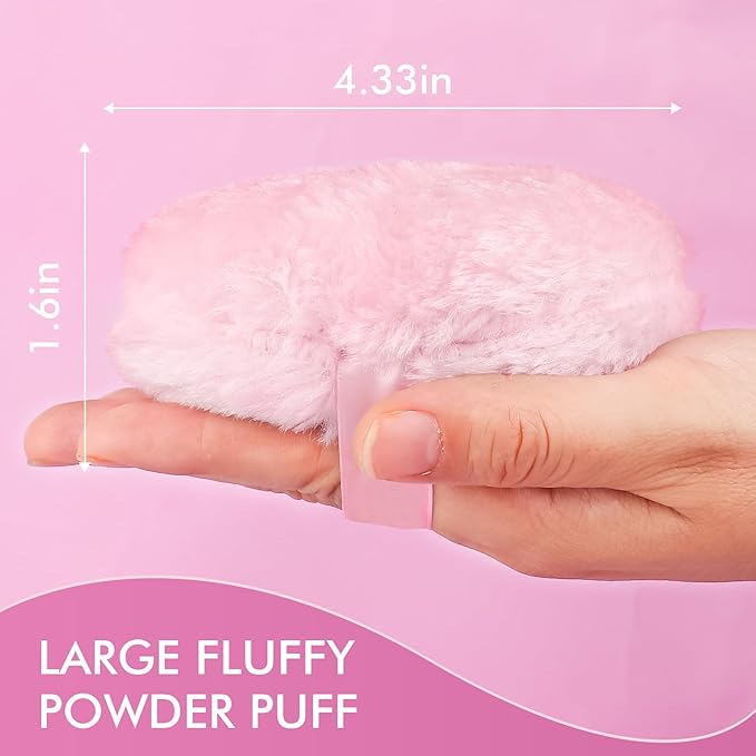 WSYUB Powder Puff,4.33 Inch Body Powder Puff and Container, Powder Puffs for Body Powder,Soft Powders Puffs
