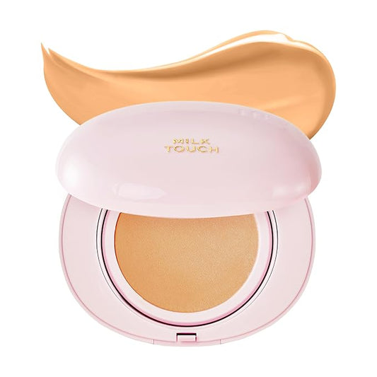 milktouch Cushion Foundation, 24H Flawless Skin, Radiant Shine, No Oxidation, Long-Lasting, Non-Creasing, 60% Hydrating Skincare Infused Korean Foundation, Valentines Gifts (25C Ginger)