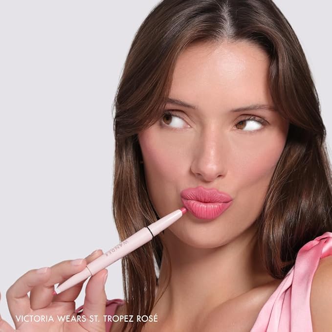 Wander Beauty Lipsetter Dual Cream Lipstick + Lip Liner - St. Tropez Rosé - Ultra-Smooth, Hydrating Lipstick and Lip Liner with a Soft Matte Finish - Made with Squalane & Peptides (1 Count)