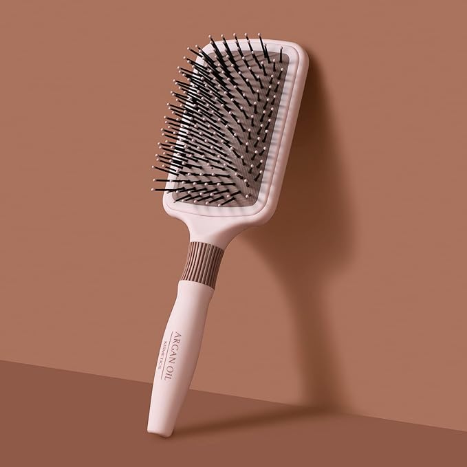 Argan Oil Infused Hair Brush, Large Paddle, Gentle Detangling, Scalp Massage, Blowdry, for Long Hair and All Hair Types, Non Slip, Lightweight, 35.274 Ounces